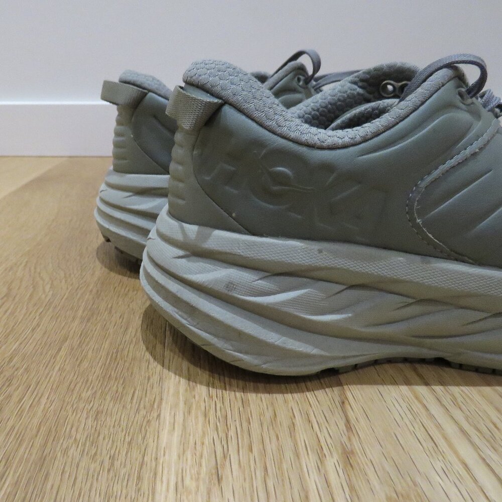 HOKA Bondi SR Road Running Sneakers Shoes in Olive Haze Leather Active Trail 9 - Picture 9 of 14